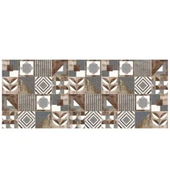 Tessile D'Arredo|Passatoia in vinile "runner" fantasia "brown cementine", 120x50 cm