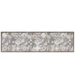 Tessile D'Arredo- Passatoia in vinile "runner" fantasia "hand-drawn tiles", 180x50 cm