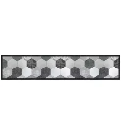 Tessile D'Arredo|Passatoia in vinile "runner" fantasia "grey exagons", 240x50 cm