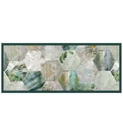 Tessile D'Arredo- Passatoia in vinile "runner" fantasia "tropical composition", 120x50 cm