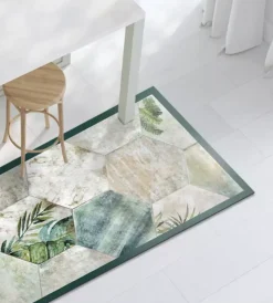 Tessile D'Arredo- Passatoia in vinile "runner" fantasia "tropical composition", 120x50 cm