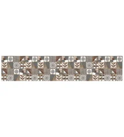 Tessile D'Arredo|Passatoia in vinile "runner" fantasia "brown cementine", 240x50 cm