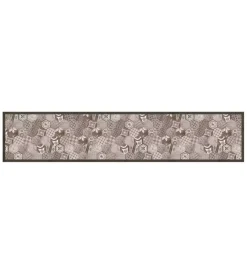 Tessile D'Arredo- Passatoia in vinile "runner" fantasia "hexagonal green tiles", 240x50 cm