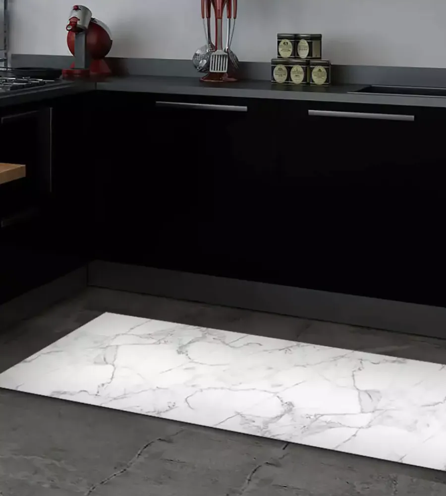 Best Passatoia in vinile "runner" fantasia "white marble", 120x50 cm Tessile D'Arredo
