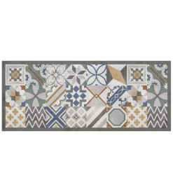 Discount Passatoia in vinile "runner" fantasia "cement tiles", 120x50 cm Tessile D'Arredo