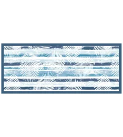 Passatoia in vinile "runner" fantasia "blue tropical", 120x50 cm Tessile D'Arredo