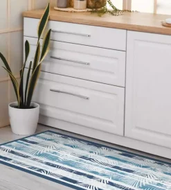 Passatoia in vinile "runner" fantasia "blue tropical", 120x50 cm Tessile D'Arredo