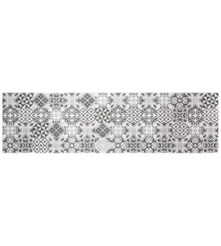 Tessile D'Arredo- Passatoia in vinile "runner" fantasia "piastrelle grigie", 180x50 cm
