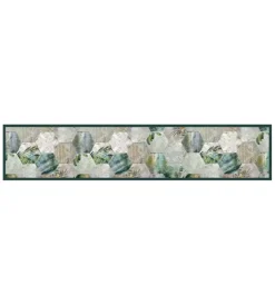 Tessile D'Arredo- Passatoia in vinile "runner" fantasia "tropical composition", 240x50 cm