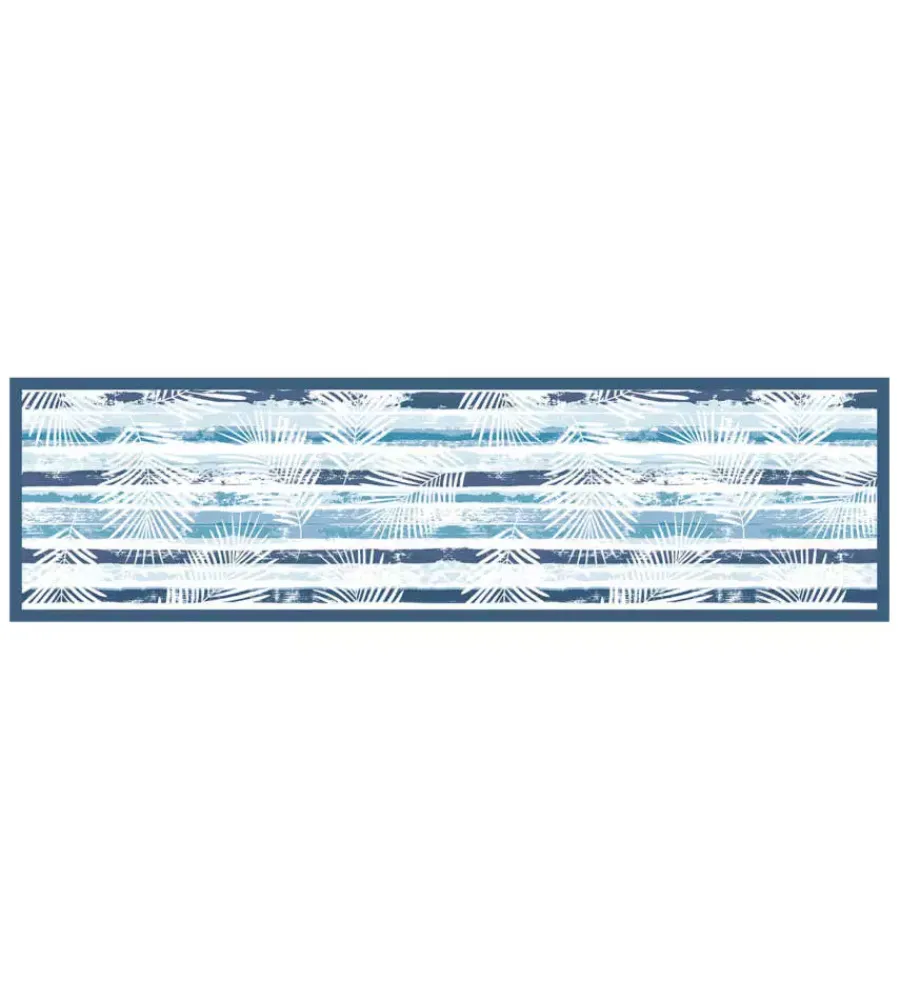 Tessile D'Arredo- Passatoia in vinile "runner" fantasia "blue tropical", 180x50 cm