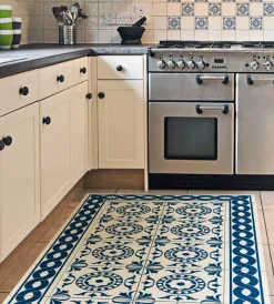 Tessile D'Arredo- Passatoia in vinile "runner" fantasia "tile carpet", 120x50 cm