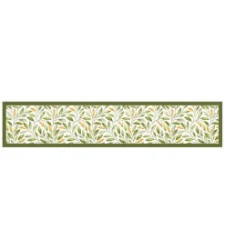 Tessile D'Arredo- Passatoia in vinile "runner" fantasia "emerald ramage", 240x50 cm