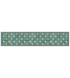 Tessile D'Arredo- Passatoia in vinile "runner" fantasia "green gold", 240x50 cm