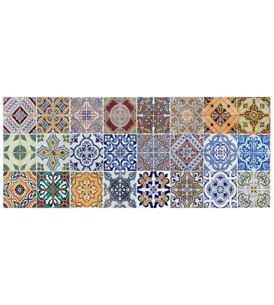 Tessile D'Arredo|Passatoia in vinile "runner" fantasia "spring tile carpet", 120x50 cm