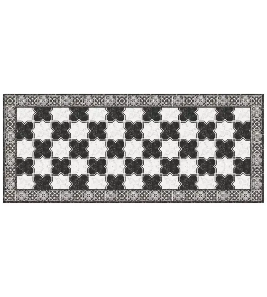 Tessile D'Arredo|Passatoia in vinile "runner" fantasia "marble chess", 120x50 cm