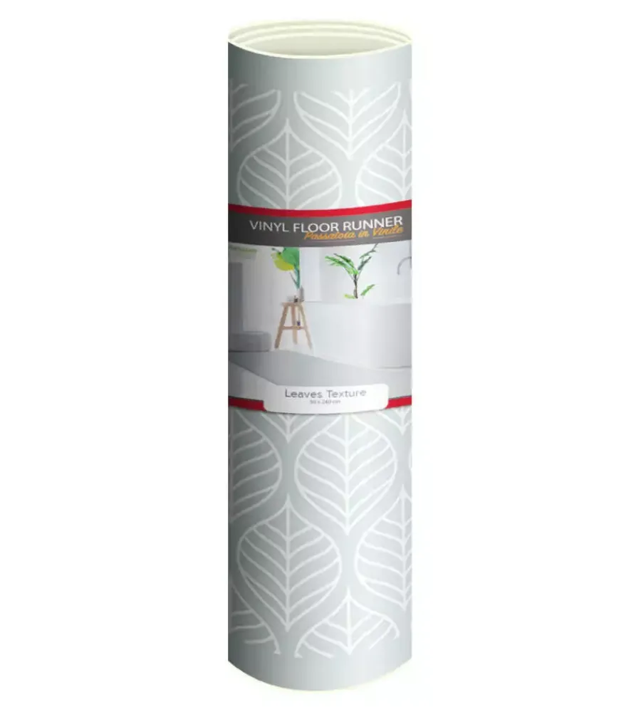 Best Passatoia in vinile "runner" fantasia "leaves texture", 240x50 cm Tessile D'Arredo