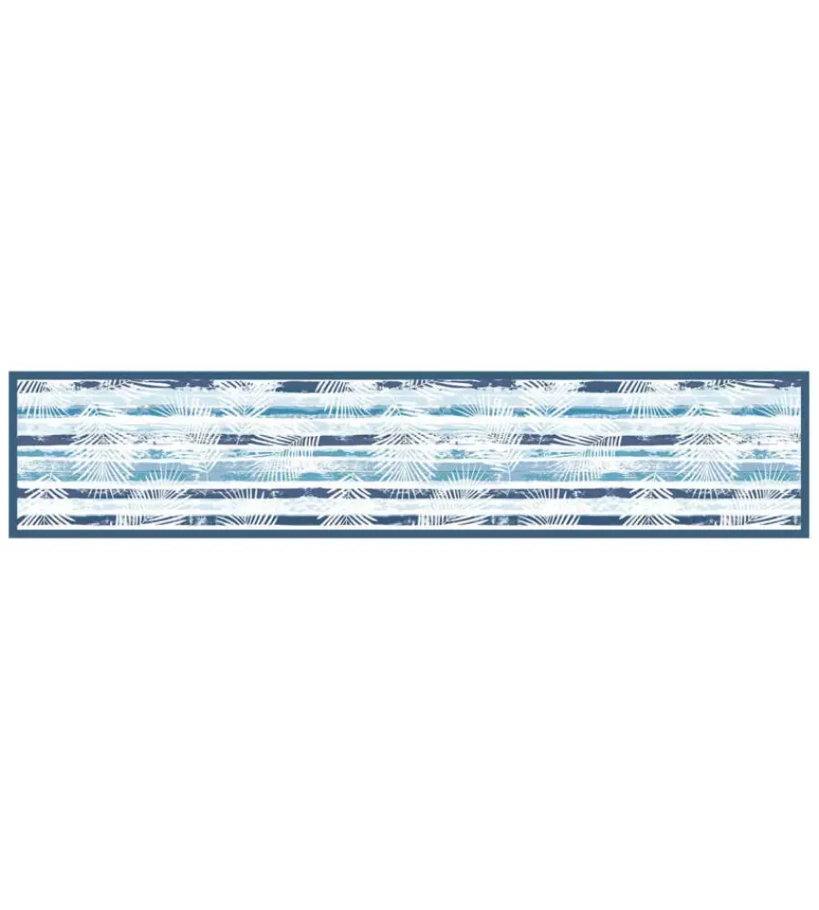 Tessile D'Arredo|Passatoia in vinile "runner" fantasia "blue tropical", 240x50 cm