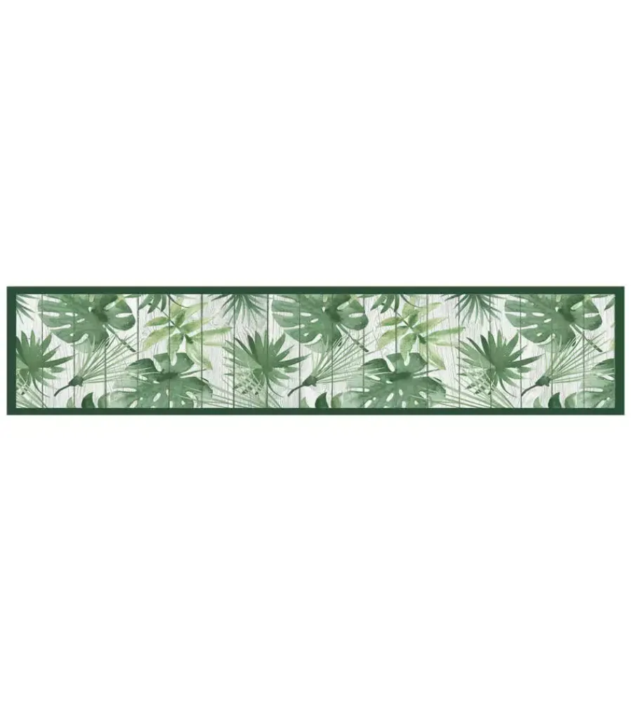 Tessile D'Arredo- Passatoia in vinile "runner" fantasia "green tropical", 240x50 cm