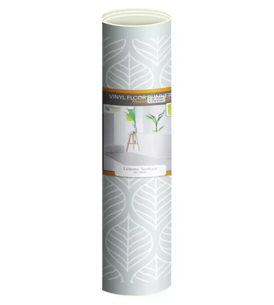 Hot Passatoia in vinile "runner" fantasia "leaves texture", 180x50 cm Tessile D'Arredo