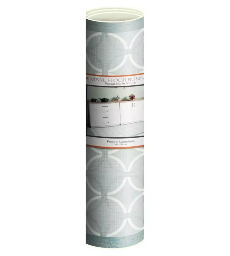 Tessile D'Arredo|Passatoia in vinile "runner" fantasia "old style green", 180x50 cm