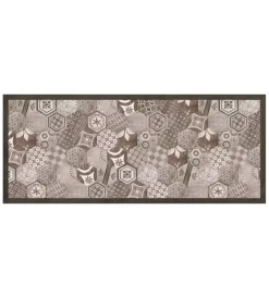 Tessile D'Arredo- Passatoia in vinile "runner" fantasia "hexagonal green tiles", 120x50 cm