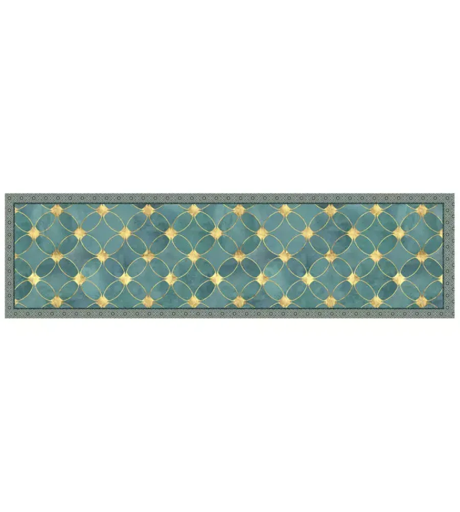 Best Passatoia in vinile "runner" fantasia "green gold", 180x50 cm Tessile D'Arredo