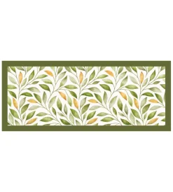 Tessile D'Arredo- Passatoia in vinile "runner" fantasia "emerald ramage", 120x50 cm