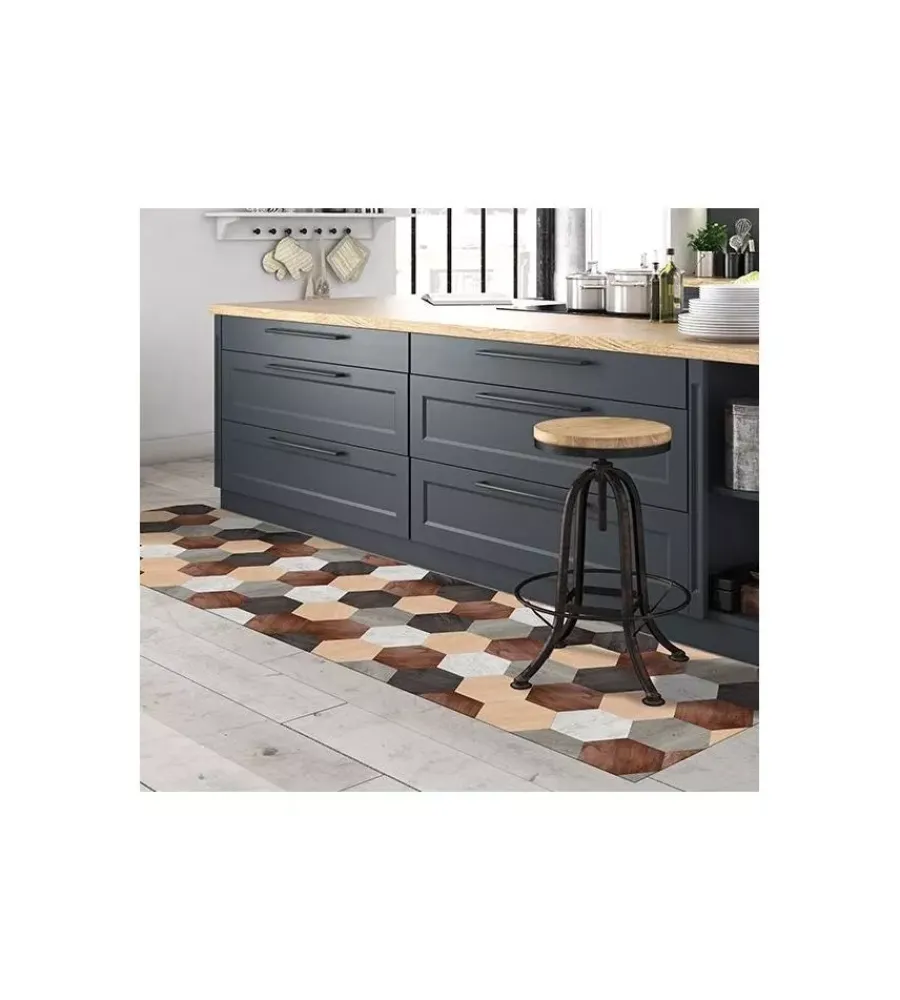 Tessile D'Arredo- Passatoia salvapavimenti "mixed wood", 120x50 cm