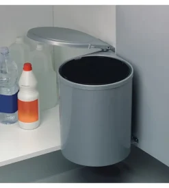 Emuca Raccolta Differenziata|Pattumiera differenziata fissaggio all'anta plastica grigia