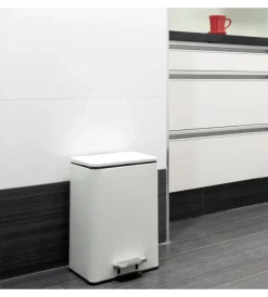 Emuca Raccolta Differenziata|Pattumiera differenziata rettangolare con pedale, alluminio
