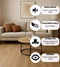 Porte, Scale E Pavimenti- Pavimento in spc 4,5 mm rovere naturale 2,4 m² 179x11220x4,5 mm