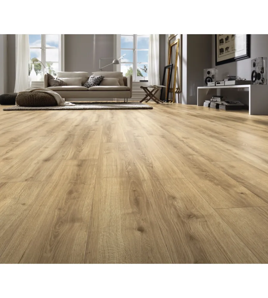 Porte, Scale E Pavimenti-Kimono Pavimento laminato 8 mm rovere platino 2,131 mq, 8x193x1380 mm -