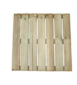 Fontane, Decorazioni E Pavimentazioni- Pedana da esterno quadrata antiscivolo in legno con 7 stecche 50x50x3 cm