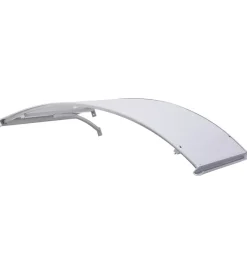Coperture Per Esterno E Accessori- Pensilina da esterno ad arco essenza con supporto grigio e copertura in policarbonato compatto satinato opalino 140x90 cm