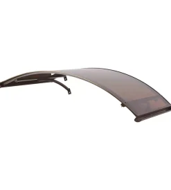 Clearance Pensilina da esterno ad arco essenza con supporto marrone e copertura in policarbonato compatto satinato bronzo, 160x120 cm Coperture Per Esterno E Accessori