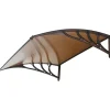 Coperture Per Esterno E Accessori|Pensilina da esterno essenza in abs con supporto marrone e copertura in policarbonato alveolare fumé 100x80 cm