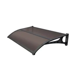 Best Pensilina da esterno essenza in abs con supporto e profilo centrale nero e copertura in policarbonato alveolare marrone 135x100 cm Coperture Per Esterno E Accessori