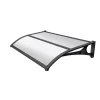 Coperture Per Esterno E Accessori|Pensilina da esterno essenza in abs con supporto e profilo centrale nero e copertura in policarbonato alveolare bianco 135x100 cm