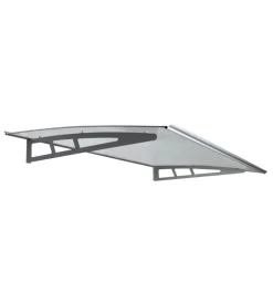 Coperture Per Esterno E Accessori- Pensilina da esterno essenza in alluminio con supporto grigio e copertura in policarbonato trasparente, 140x100 cm