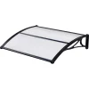 Coperture Per Esterno E Accessori- Pensilina essenza in policarbonato satinato profilo centrale nero 100x80 cm