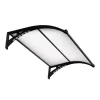 Coperture Per Esterno E Accessori|Pensilina essenza in policarbonato opaco con led e profilo centrale nero 150x100 cm