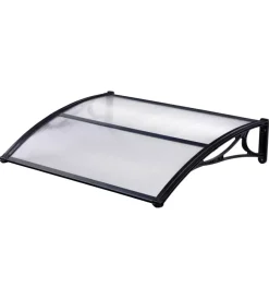 Coperture Per Esterno E Accessori|Pensilina essenza in policarbonato trasparente profilo centrale nero 120x80 cm