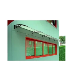 Coperture Per Esterno E Accessori|Pensilina essenza in policarbonato trasparente profilo centrale nero 120x80 cm