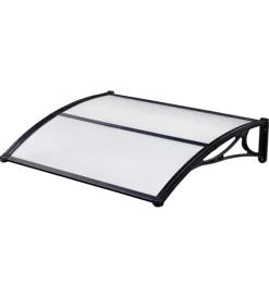 Coperture Per Esterno E Accessori|Pensilina essenza in policarbonato satinato con profilo centrale nero 155x100 cm