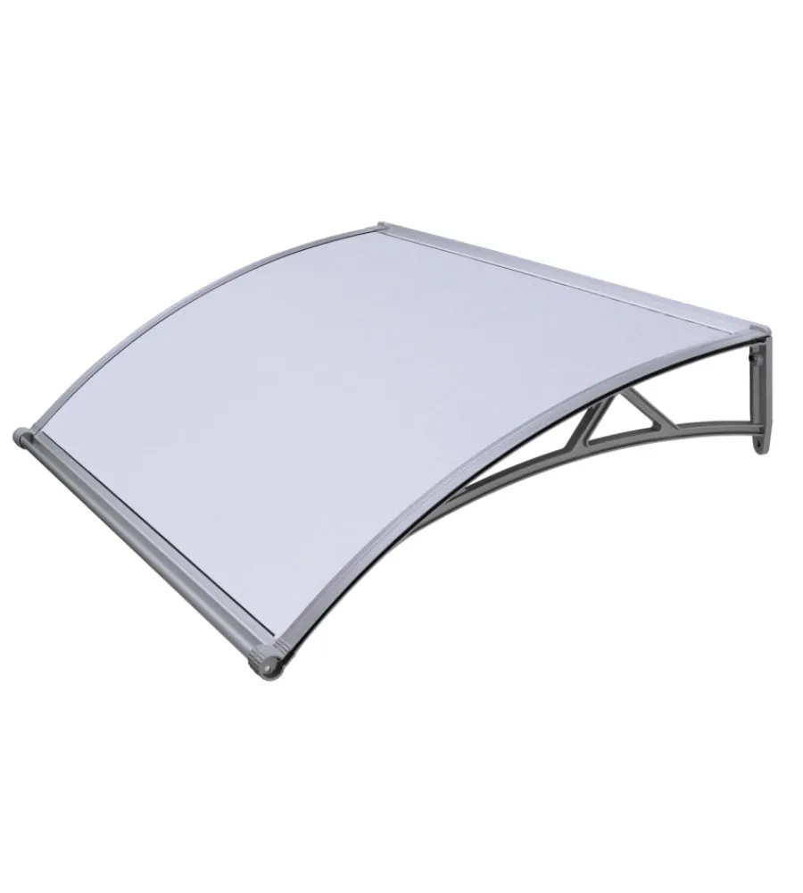 Online Pensilina in policarbonato sanitano con sgocciolatoio grigio 140x90 cm Coperture Per Esterno E Accessori