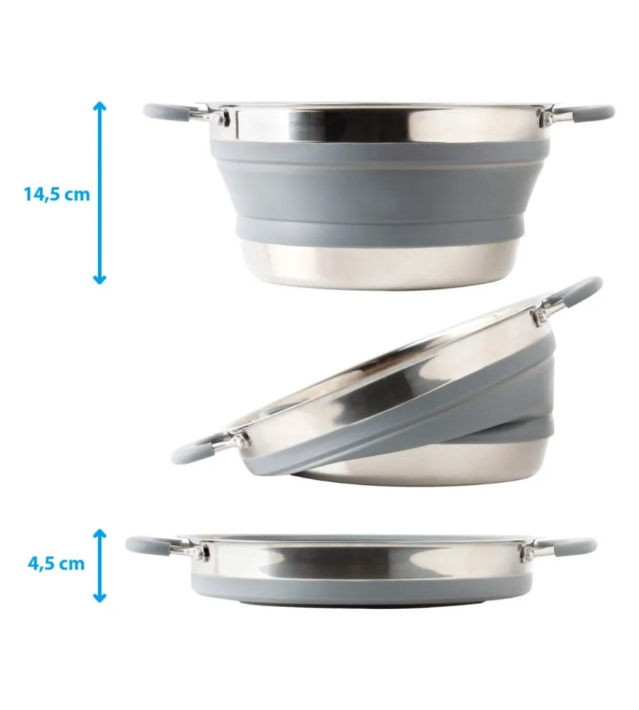 Campeggio-Brunner Pentola da campeggio collassabile "volcano fold-away ø 20" in plastica e acciaio inox