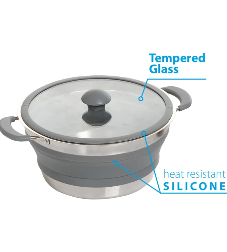 Discount Pentola da campeggio collassabile "volcano fold-away ø 24" in plastica e acciaio inox Campeggio