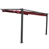 Coperture Per Esterno E Accessori-EuroGarden Pergola addossata da esterno "daiana" in alluminio burgundy 4x3 m