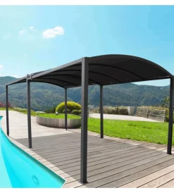 Coperture Per Esterno E Accessori- Pergola allungabile elica garden "tucson" in metallo antracite 300/600x300x230 cm