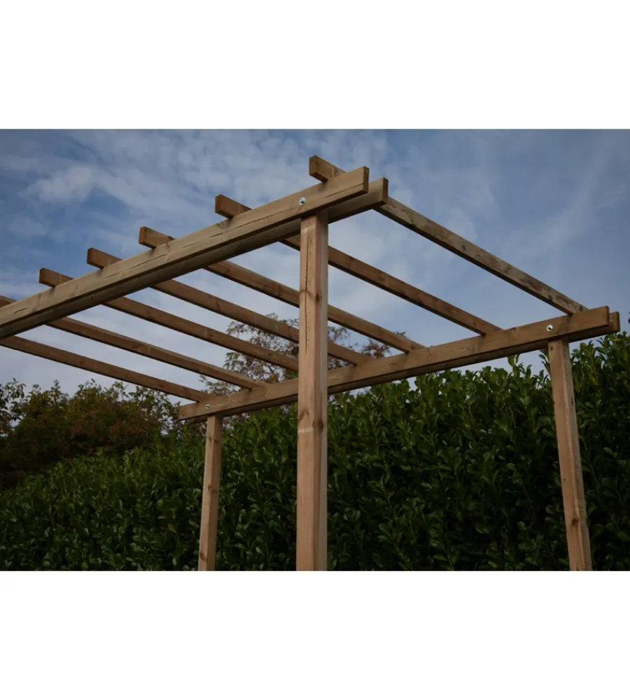 Coperture Per Esterno E Accessori- Pergola autoportante da esterno in legno, 240x240 cm